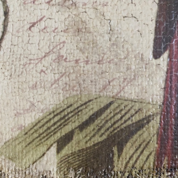 Bird print on burlap. Retro - Picture 15 of 15